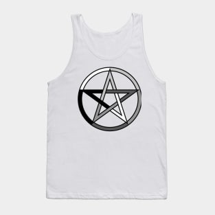 White, Grey and Black Pentagram Pentacle Tank Top